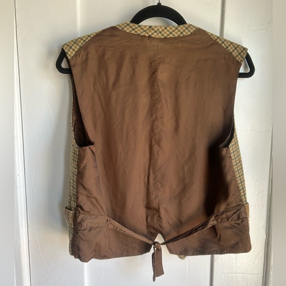 Vintage Banana Republic Brown & Tan Plaid Wool Vest (M) - Picture 5 of 5